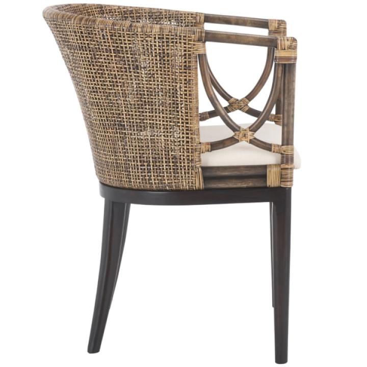 Vana Woven Rattan and Wood Accent Chair