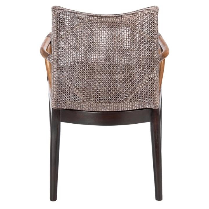 Brown White Wash Rattan Gia Accent Chair