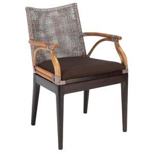 Brown White Wash Rattan Gia Accent Chair