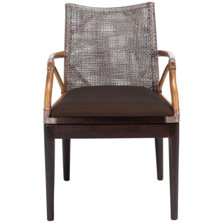 Brown White Wash Rattan Gia Accent Chair