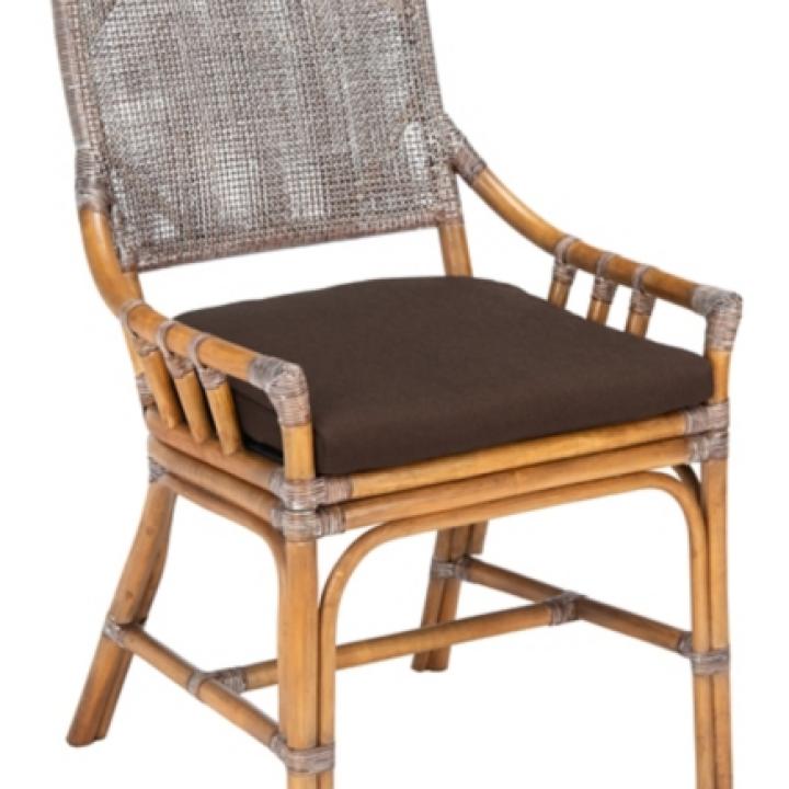 Coastal Brown Rattan Donna Accent Chair