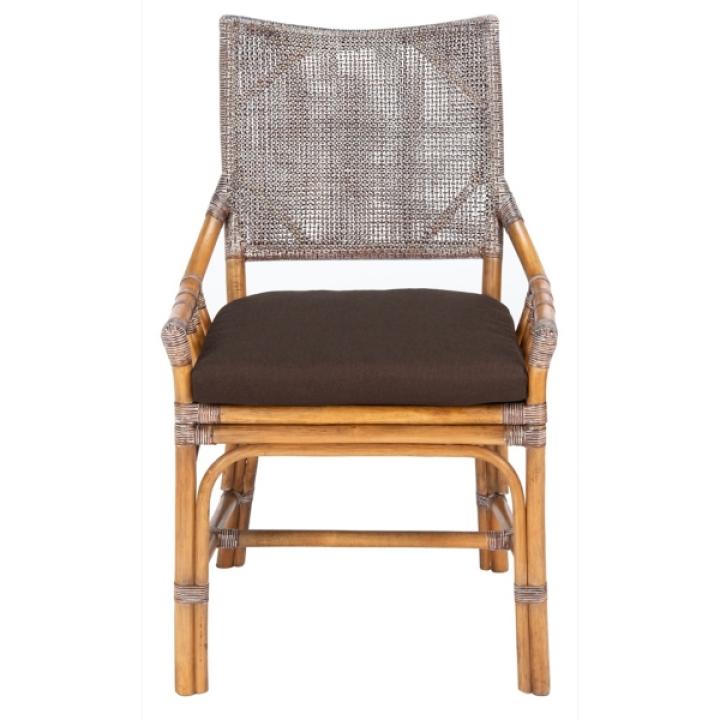 Coastal Brown Rattan Donna Accent Chair