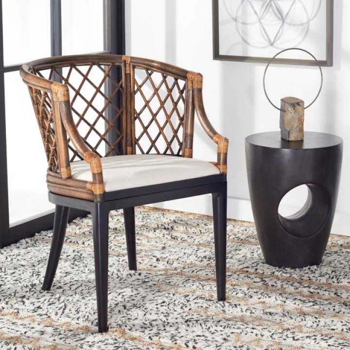 Black & Brown Rattan Carly Accent Chair