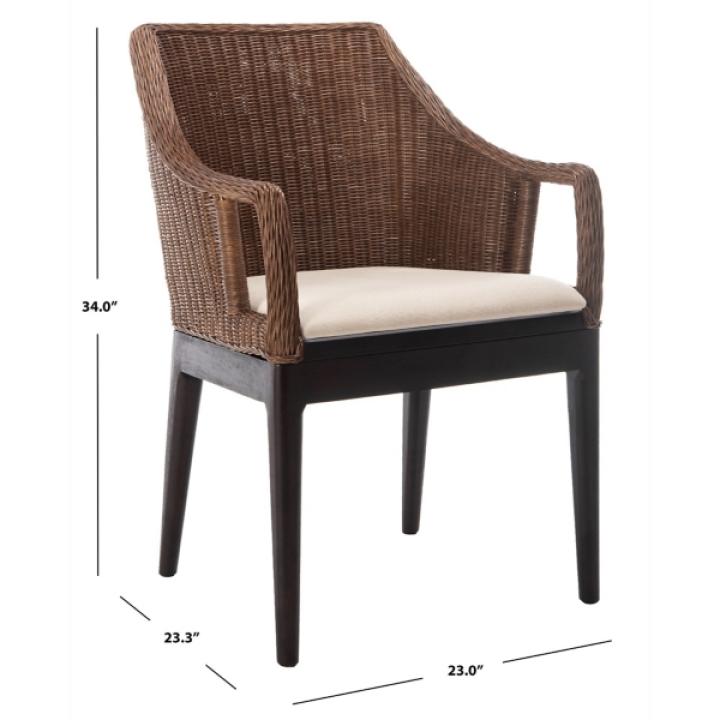 Brown Woven Rattan Rico Accent Chair
