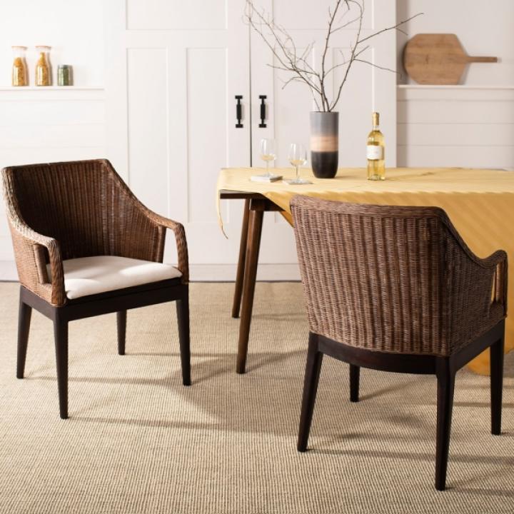 Brown Woven Rattan Rico Accent Chair