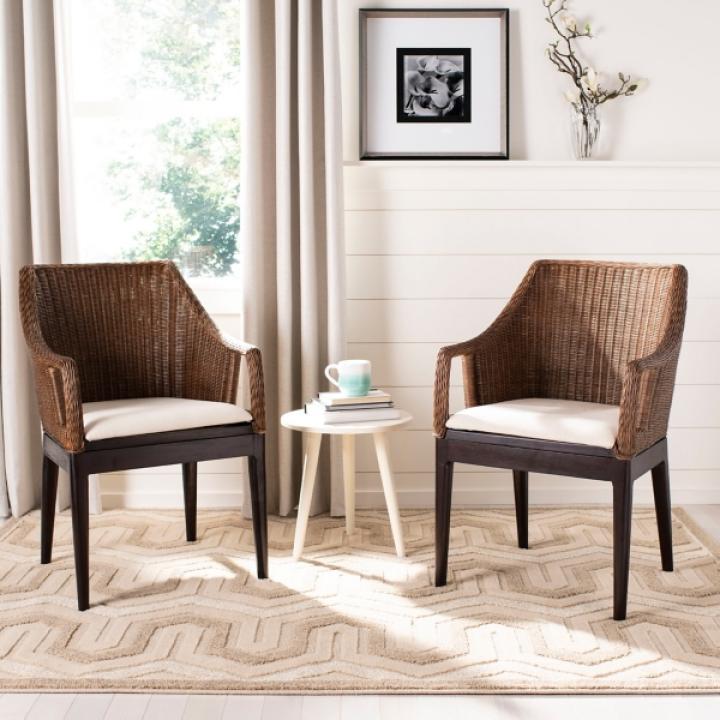 Brown Woven Rattan Rico Accent Chair