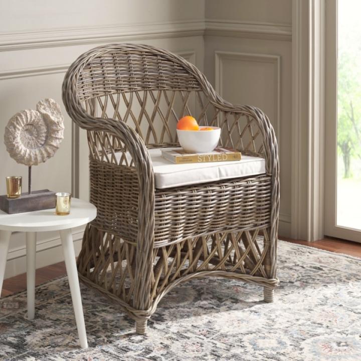 Rattan Wicker Club Accent Chair