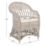 Whitewash Rattan Wicker Club Accent Chair