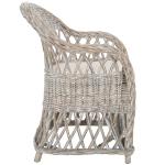 Whitewash Rattan Wicker Club Accent Chair