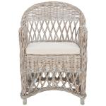 Whitewash Rattan Wicker Club Accent Chair