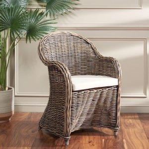 Black Wash Wicker Myra Accent Chair