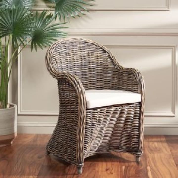 Black Wash Wicker Myra Accent Chair