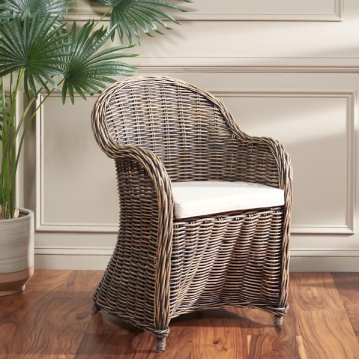 Black Wash Wicker Myra Accent Chair