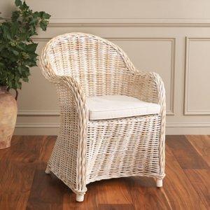 Whitewash Wicker Myra Accent Chair