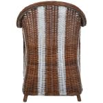 Brown Lacak Rattan Striped Accent Chair