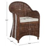 Brown Lacak Rattan Striped Accent Chair