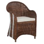 Brown Lacak Rattan Striped Accent Chair