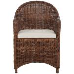 Brown Lacak Rattan Striped Accent Chair