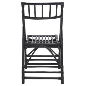 Black Rattan Maya Folding Chairs, Set of 2