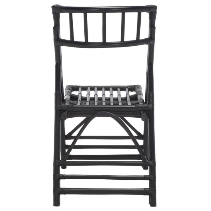 Black Rattan Maya Folding Chairs, Set of 2
