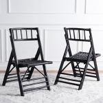 Black Rattan Maya Folding Chairs, Set of 2