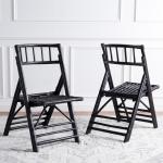 Black Rattan Maya Folding Chairs, Set of 2