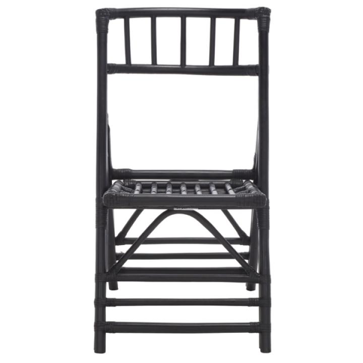 Black Rattan Maya Folding Chairs, Set of 2