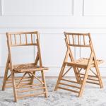 Natural Rattan Maya Folding Chairs, Set of 2