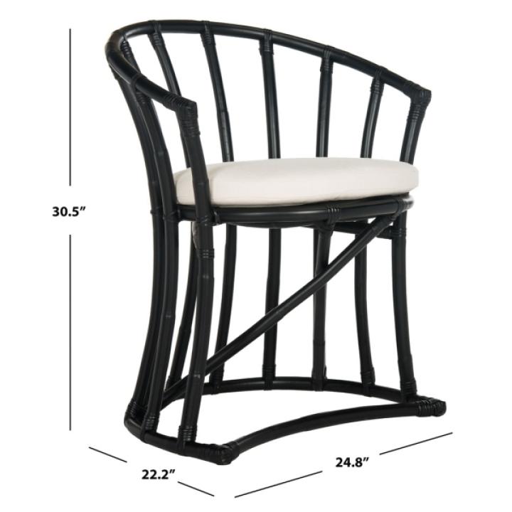 Modern Black Rattan Bali Accent Chair