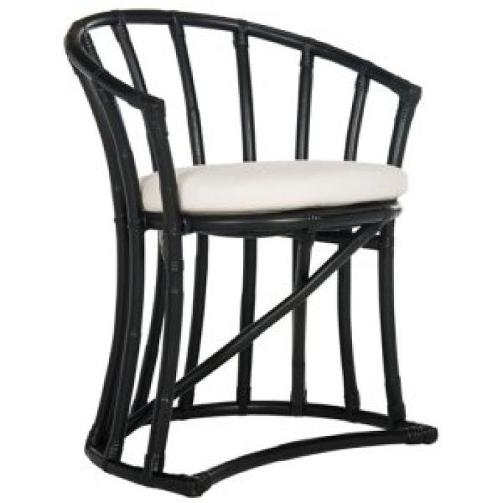 Modern Black Rattan Bali Accent Chair
