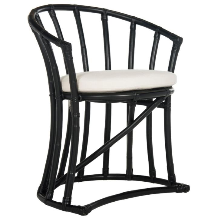 Modern Black Rattan Bali Accent Chair