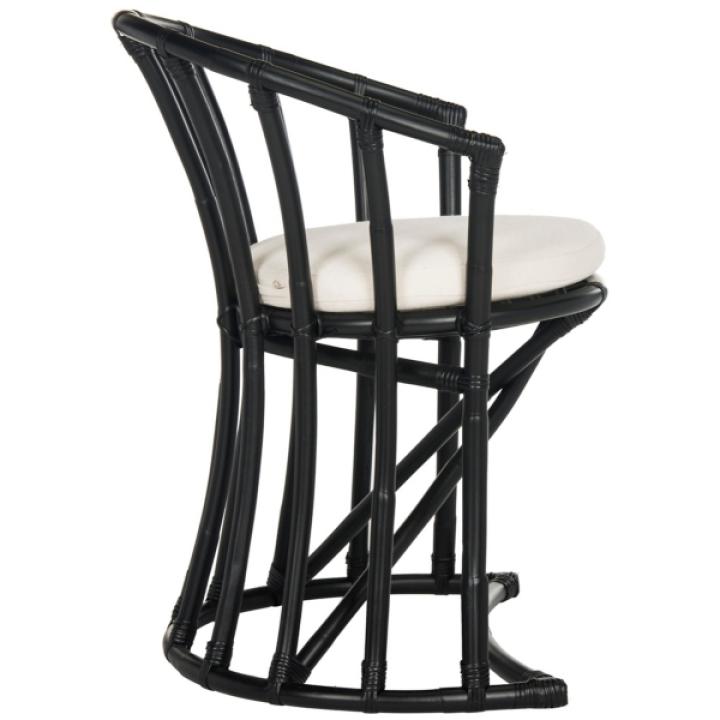 Modern Black Rattan Bali Accent Chair