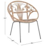 Whitewash Rattan Boho Accent Chair