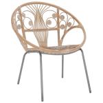 Whitewash Rattan Boho Accent Chair