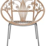Whitewash Rattan Boho Accent Chair