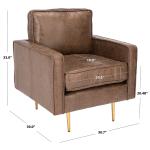 Brown and Gold Modern Accent Chair