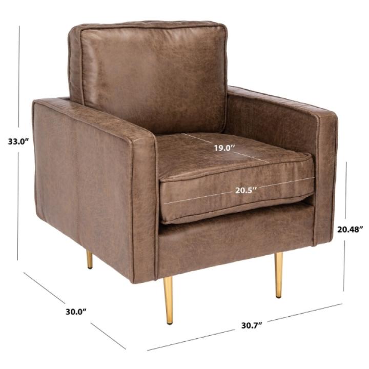 Brown and Gold Modern Accent Chair