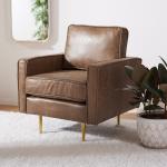 Brown and Gold Modern Accent Chair