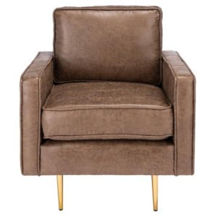 Brown and Gold Modern Accent Chair