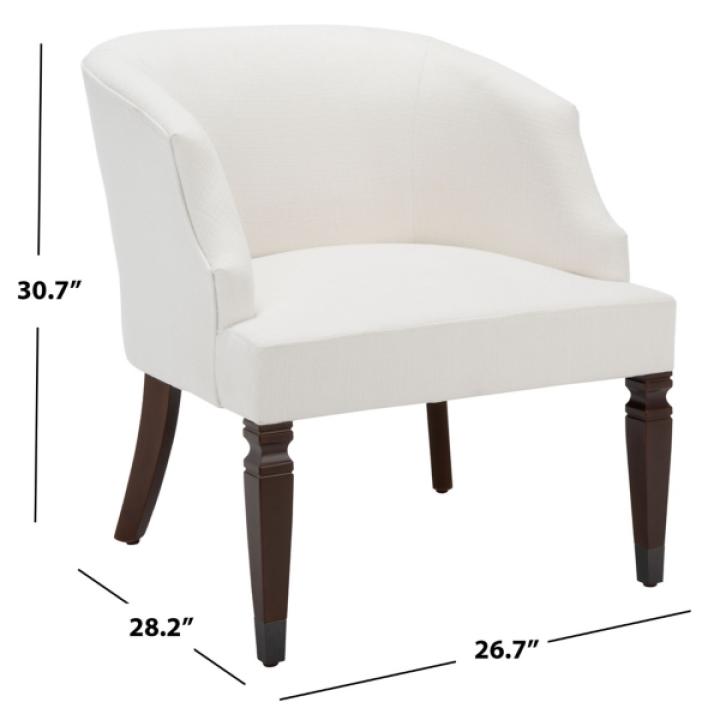 White Linen Upholstered Harriet Accent Chair