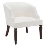White Linen Upholstered Harriet Accent Chair