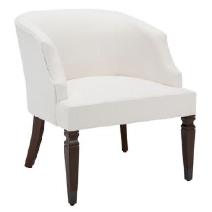 White Linen Upholstered Harriet Accent Chair