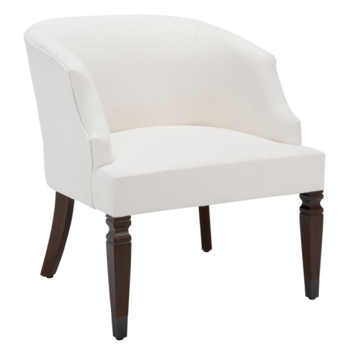 White Linen Upholstered Harriet Accent Chair