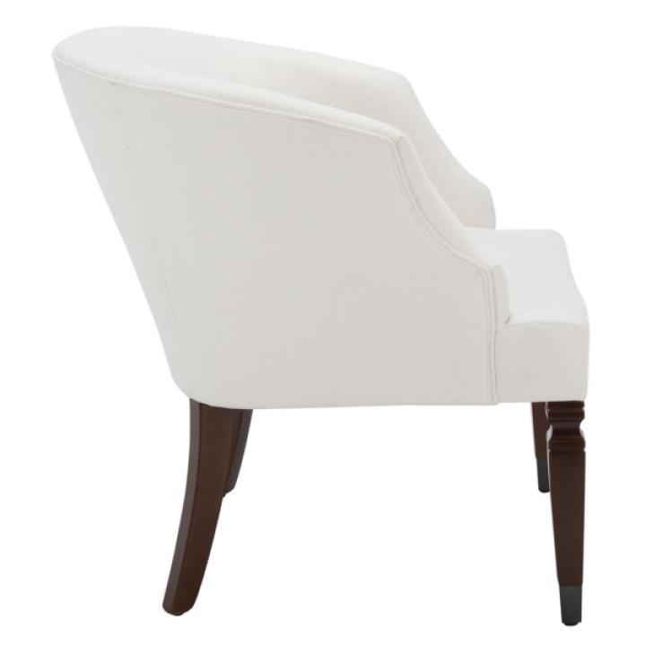 White Linen Upholstered Harriet Accent Chair