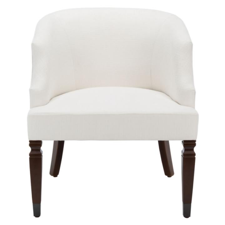 White Linen Upholstered Harriet Accent Chair