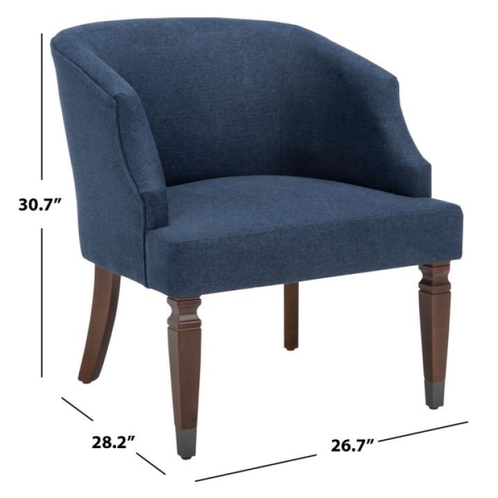 Navy Blue Linen Upholstered Harriet Accent Chair