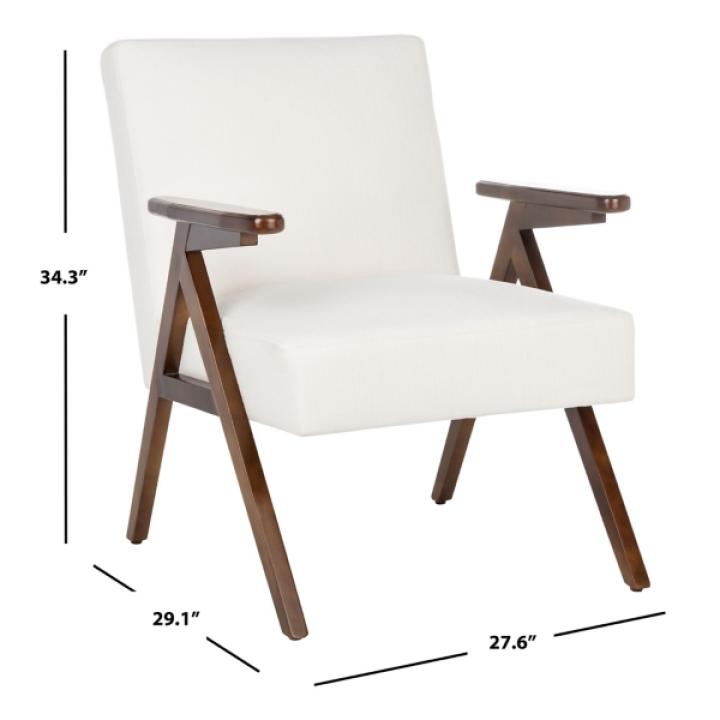 White Mid-Century Modern Sadie Accent Chair