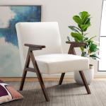 White Mid-Century Modern Sadie Accent Chair