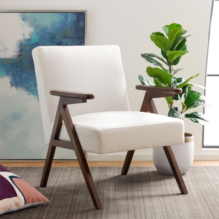 White Mid-Century Modern Sadie Accent Chair