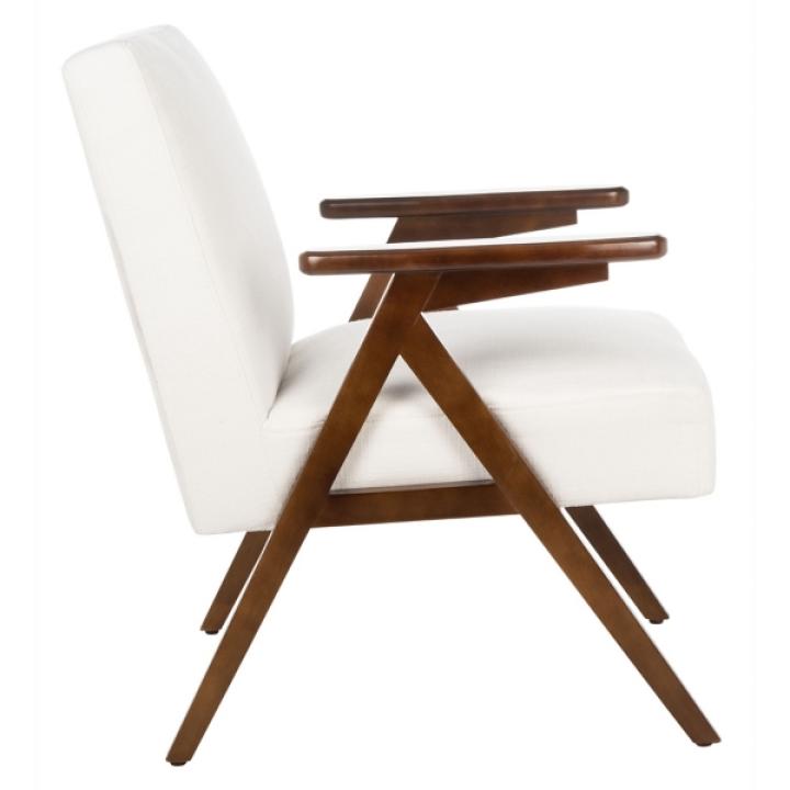 White Mid-Century Modern Sadie Accent Chair